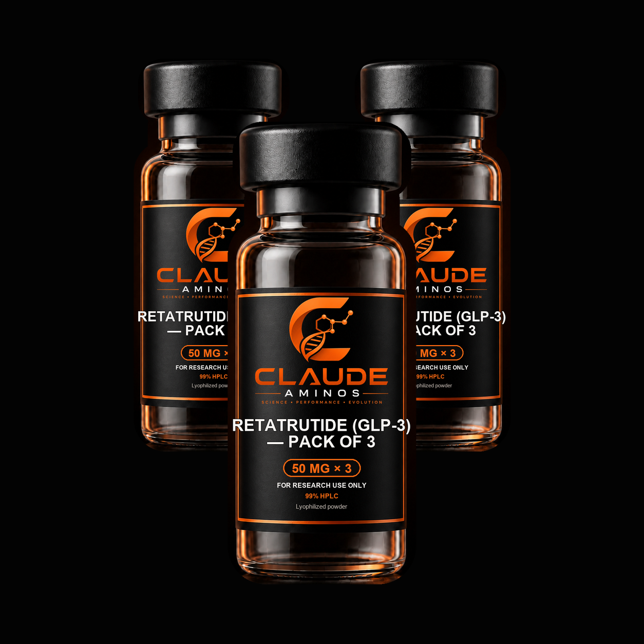 Retatrutide (GLP-3) — Pack of 3 50 mg × 3 research peptide vial